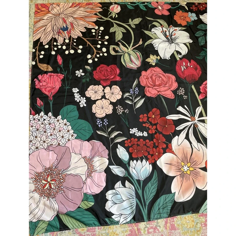Vintage Boho Shower Curtain Retro Floral 70